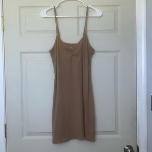 Aerie ribbed spaghetti strap dress with ruching